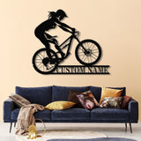 Personalized Women Cycling Metal Sign with LED Lights, Custom Biker Wall Decor, Female Cyclist Metal Art, Women Cycling Home Decor