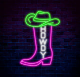 Western Cowboy Boot Neon Sign, Custom Howdy LED Light, Rustic Country Bar Wall Decor, Personalized Neon Art for Western Theme