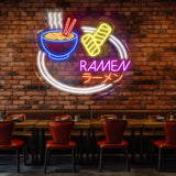 Ramen Neon Sign, Custom LED Ramen Shop Sign, Japanese Restaurant Neon Light, Ramen Bowl LED Decor, Food & Drink Neon Wall Art for Kitchen