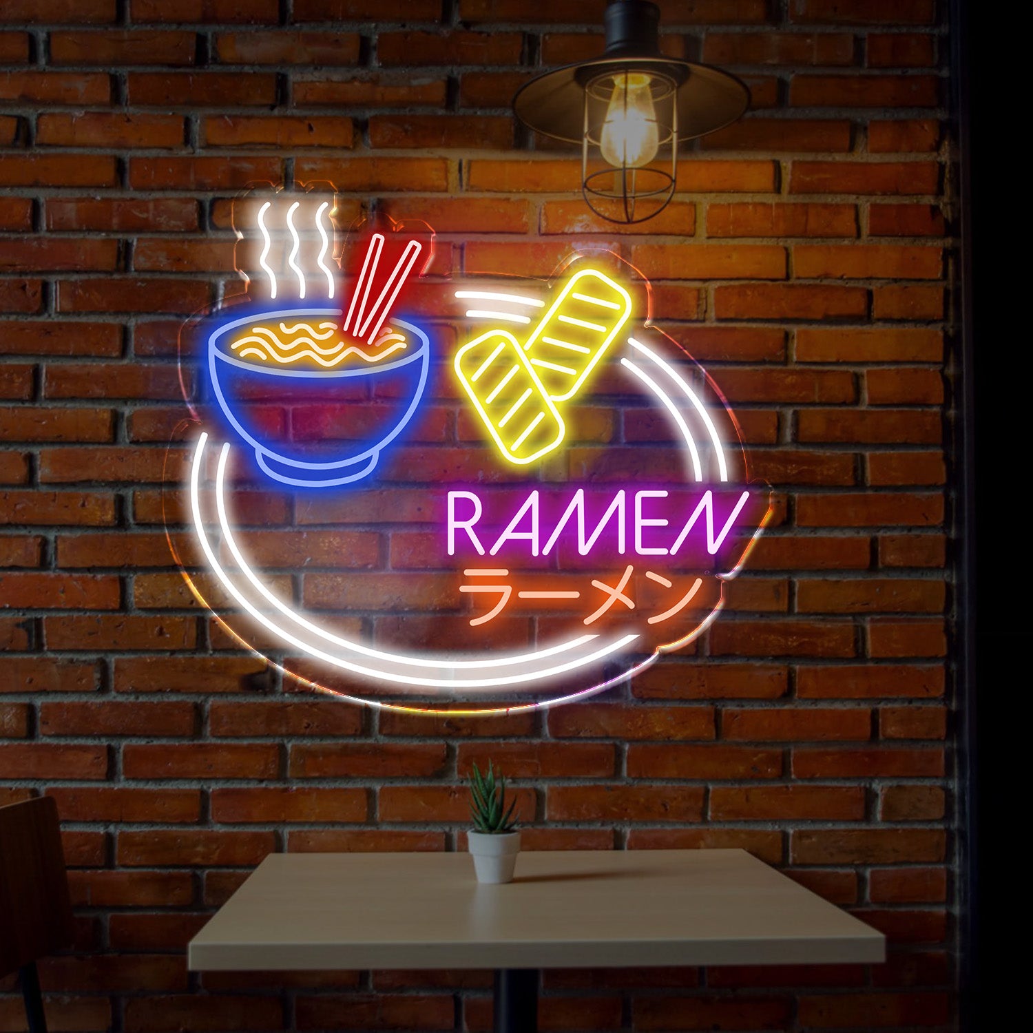 Ramen Neon Sign, Custom LED Ramen Shop Sign, Japanese Restaurant Neon Light, Ramen Bowl LED Decor, Food & Drink Neon Wall Art for Kitchen