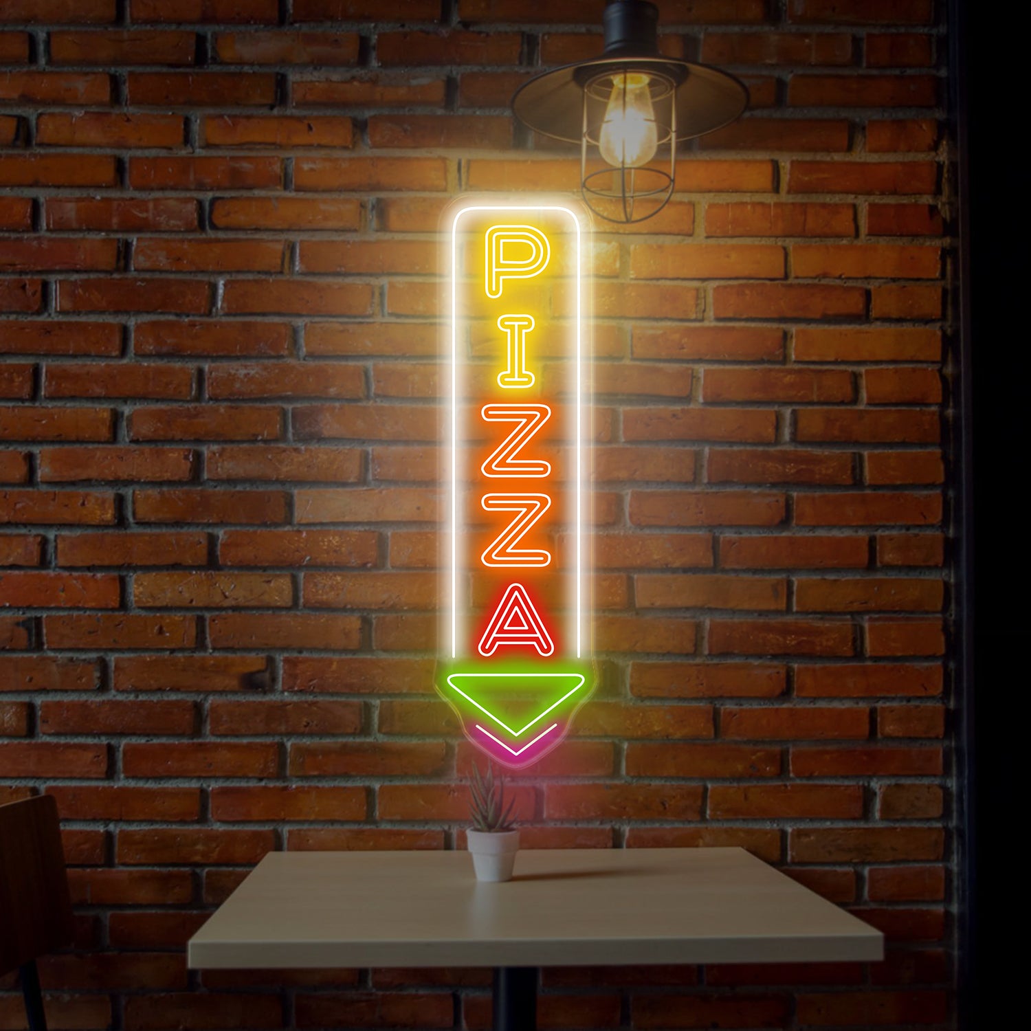 Custom Pizza Neon Sign, LED Pizza Shop Decor, Vertical Pizza LED Light for Restaurant, Pizzeria Wall Art, Foodie Neon Sign Decor