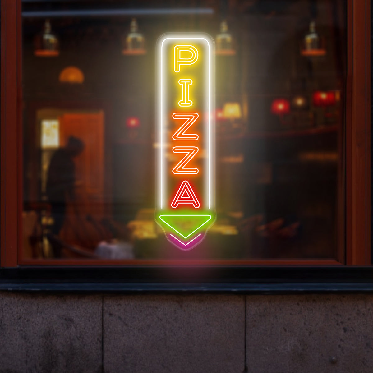 Custom Pizza Neon Sign, LED Pizza Shop Decor, Vertical Pizza LED Light for Restaurant, Pizzeria Wall Art, Foodie Neon Sign Decor