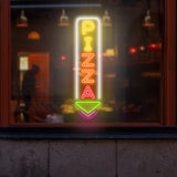 Custom Pizza Neon Sign, LED Pizza Shop Decor, Vertical Pizza LED Light for Restaurant, Pizzeria Wall Art, Foodie Neon Sign Decor