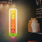 Custom Pizza Neon Sign, LED Pizza Shop Decor, Vertical Pizza LED Light for Restaurant, Pizzeria Wall Art, Foodie Neon Sign Decor