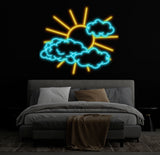 Custom Sun and Clouds Neon Sign, LED Sun Wall Decor for Bedroom, Light Up Cloud Neon Sign, Nature Inspired Wall Art, LED Room Decor