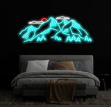 Mountain Landscape Neon Sign - Customizable Nature Wall Art For Outdoor Lovers, Perfect Decor For Adventure-Themed Rooms