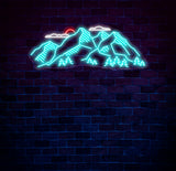 Mountain Landscape Neon Sign - Customizable Nature Wall Art For Outdoor Lovers, Perfect Decor For Adventure-Themed Rooms