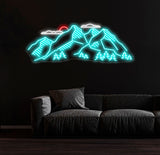 Mountain Landscape Neon Sign - Customizable Nature Wall Art For Outdoor Lovers, Perfect Decor For Adventure-Themed Rooms