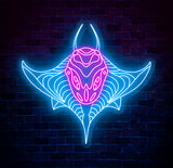 Custom Manta Ray Neon Sign, Ocean-Themed LED Wall Art, Marine Life Neon Light for Aquarium Decor, Unique Underwater Sea Animal Neon Sign