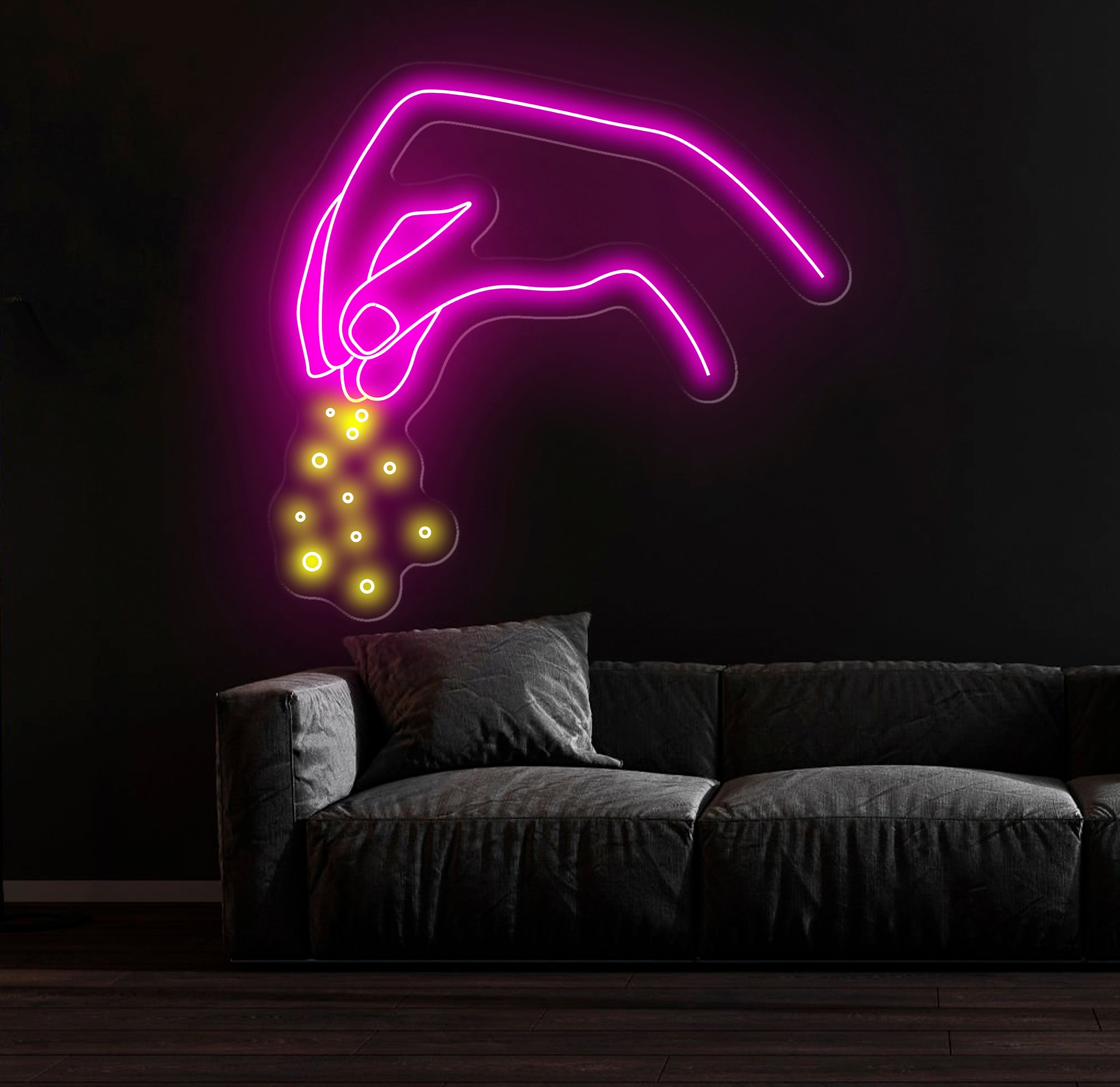 Chef’s Hand Neon Sign, Custom Kitchen LED Wall Light, Culinary Seasoning Neon Art, Chef Decor, Cooking Themed Wall Sign for Restaurant Decor