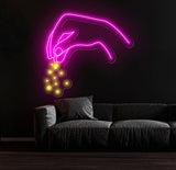 Chef’s Hand Neon Sign, Custom Kitchen LED Wall Light, Culinary Seasoning Neon Art, Chef Decor, Cooking Themed Wall Sign for Restaurant Decor