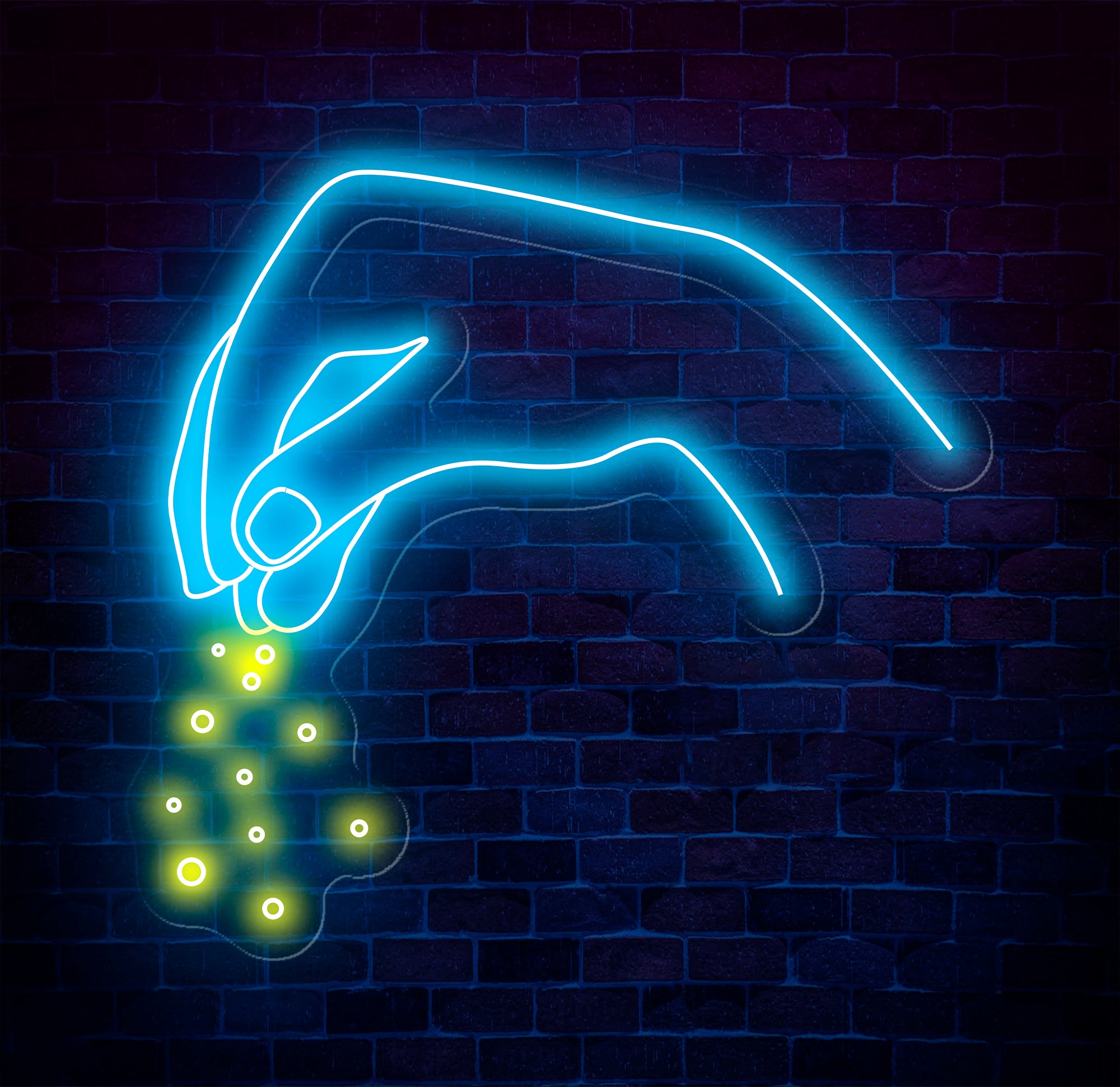 Chef’s Hand Neon Sign, Custom Kitchen LED Wall Light, Culinary Seasoning Neon Art, Chef Decor, Cooking Themed Wall Sign for Restaurant Decor