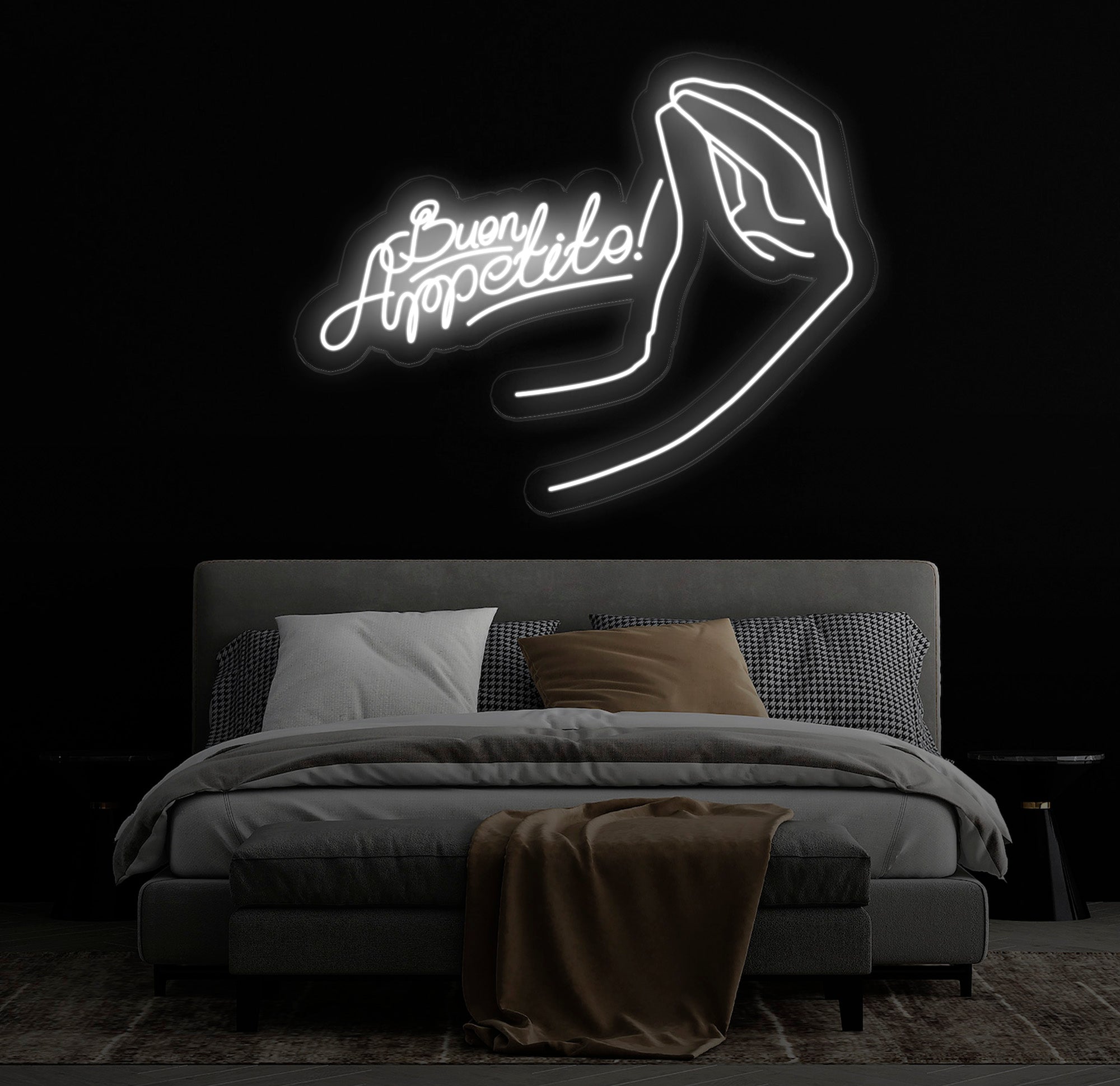 Custom Buen Appetite Neon Sign, Italian Restaurant Decor, LED Neon Light for Kitchen Wall Art, Perfect Dining Room Sign, Food Neon Light