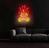 Campfire Neon Sign, Custom Bonfire LED Light, Cozy Fireplace Wall Art, Outdoor Camping Decor for Cabin or Patio
