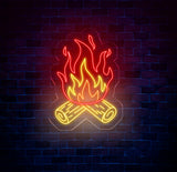 Campfire Neon Sign, Custom Bonfire LED Light, Cozy Fireplace Wall Art, Outdoor Camping Decor for Cabin or Patio