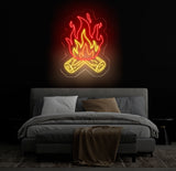 Campfire Neon Sign, Custom Bonfire LED Light, Cozy Fireplace Wall Art, Outdoor Camping Decor for Cabin or Patio