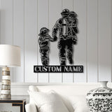 Custom Father's Gift Metal Sign - Firefighter Wall Art with LED Light - Personalized Dad Sign from Son or Daughter - Father's Day Idea