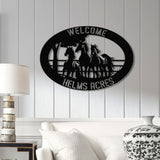 Personalized Outdoor Metal Horse Farm Sign with LED Lights - Custom Name Sign - Welcome Farm Animals Decor - Gift for Farm Lovers