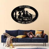 Personalized Outdoor Metal Horse Farm Sign with LED Lights - Custom Name Sign - Welcome Farm Animals Decor - Gift for Farm Lovers