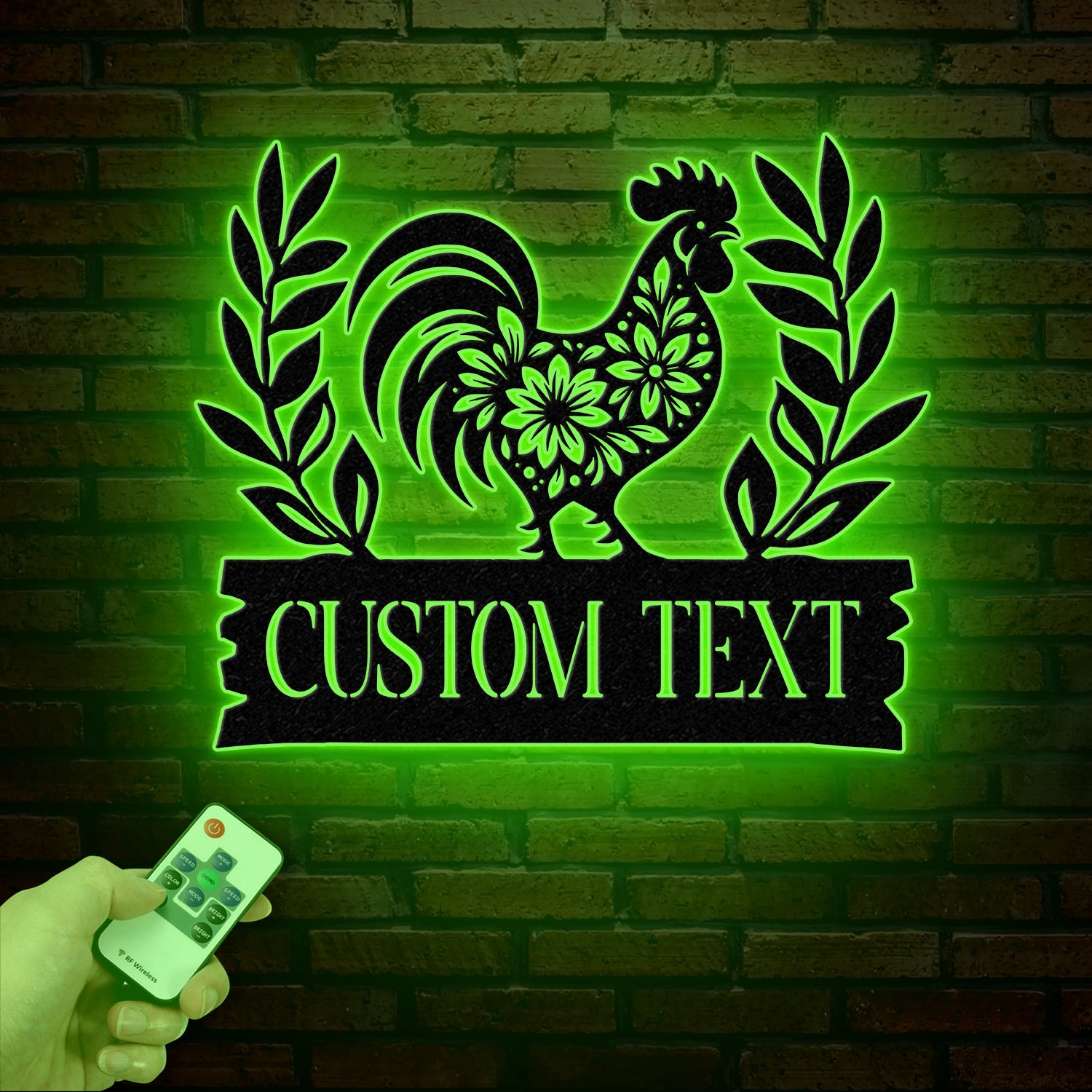 Personalized Floral Chicken Farm Sign With Led Lights, Hen House Decor, Outdoor Decor, Farmer Gift, Chicken Lover Gift, Hen Coop Sign