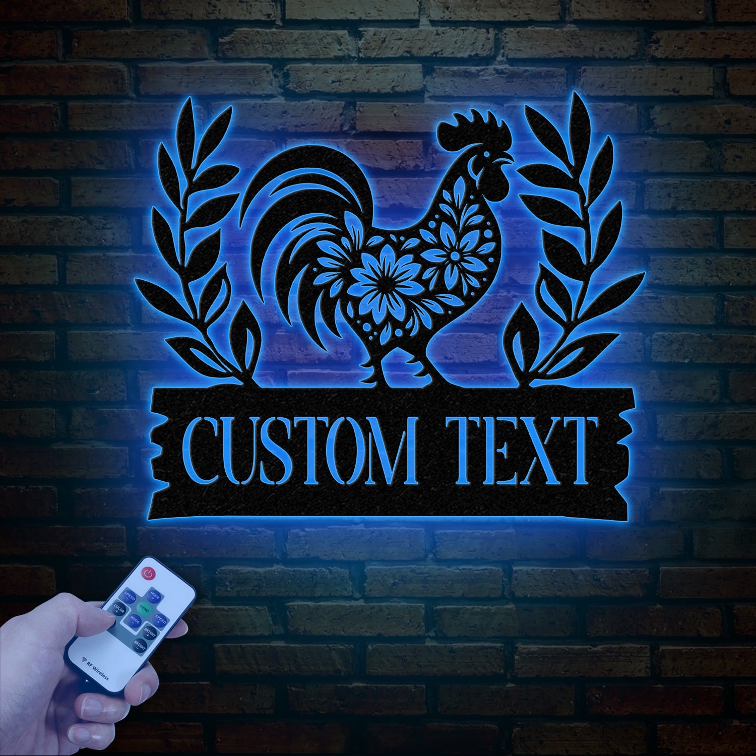 Personalized Floral Chicken Farm Sign With Led Lights, Hen House Decor, Outdoor Decor, Farmer Gift, Chicken Lover Gift, Hen Coop Sign