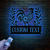 Personalized Floral Chicken Farm Sign With Led Lights, Hen House Decor, Outdoor Decor, Farmer Gift, Chicken Lover Gift, Hen Coop Sign