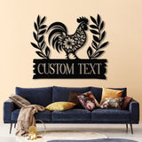 Personalized Floral Chicken Farm Sign With Led Lights, Hen House Decor, Outdoor Decor, Farmer Gift, Chicken Lover Gift, Hen Coop Sign
