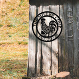 Custom Floral Chicken Coop Name Sign with LED Light, Personalized Metal Hen House Sign, Rooster Yard Art, Farmhouse & Farm Name Metal Sign