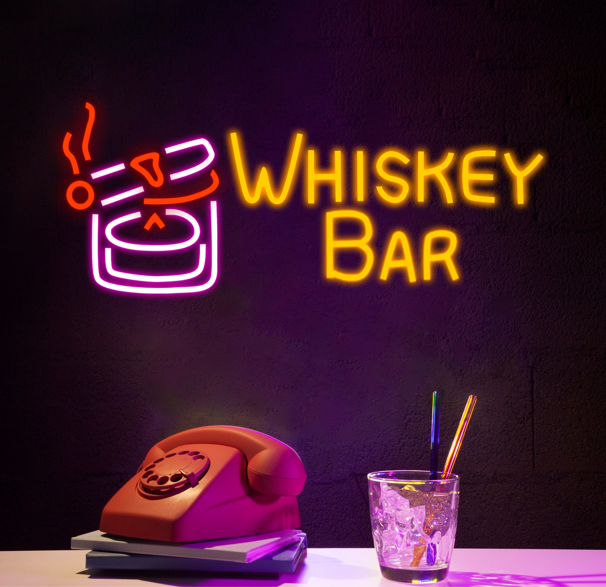 Custom Whiskey Neon Bar Sign, Personalized Bar Club Neon Signs, Neon Sign Home Bar Decor, Bar Decoration Neon Lights, Business Sign