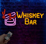 Custom Whiskey Neon Bar Sign, Personalized Bar Club Neon Signs, Neon Sign Home Bar Decor, Bar Decoration Neon Lights, Business Sign