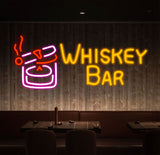 Custom Whiskey Neon Bar Sign, Personalized Bar Club Neon Signs, Neon Sign Home Bar Decor, Bar Decoration Neon Lights, Business Sign