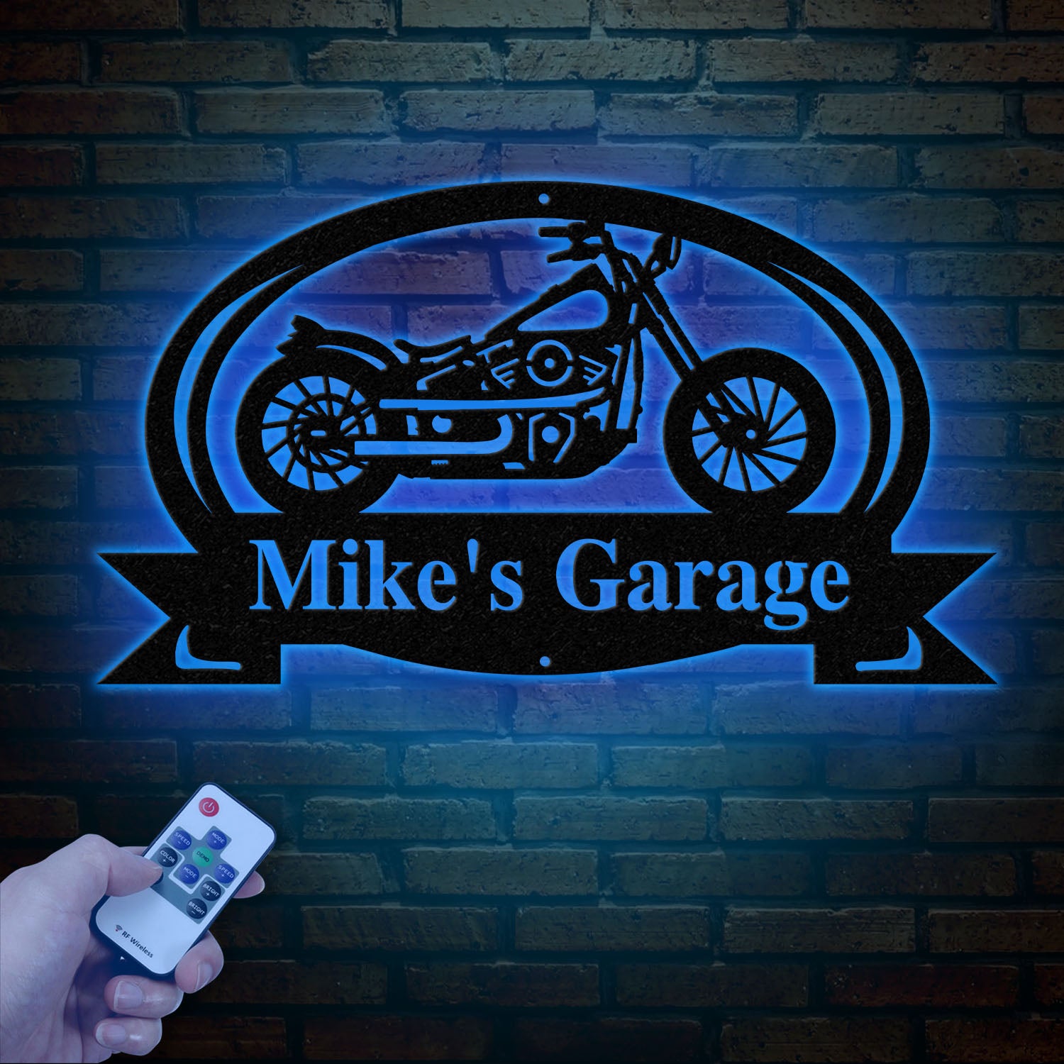 Custom Motorcycle Garage Metal Sign, Personalized Biker Name Wall Art, Rustic Garage Decor, Motorcycle Shop Sign, Custom Garage Name Plaque