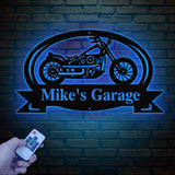 Custom Motorcycle Garage Metal Sign, Personalized Biker Name Wall Art, Rustic Garage Decor, Motorcycle Shop Sign, Custom Garage Name Plaque