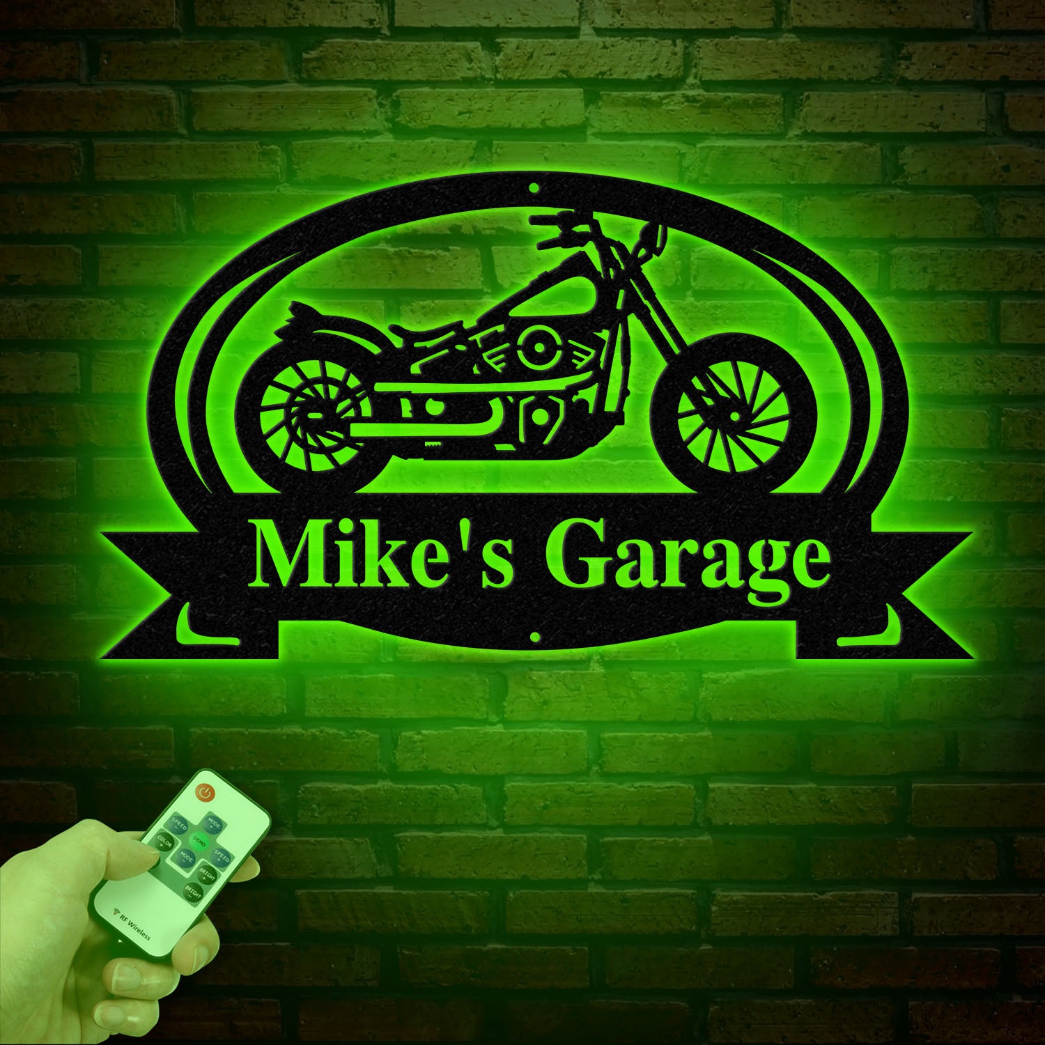 Custom Motorcycle Garage Metal Sign, Personalized Biker Name Wall Art, Rustic Garage Decor, Motorcycle Shop Sign, Custom Garage Name Plaque