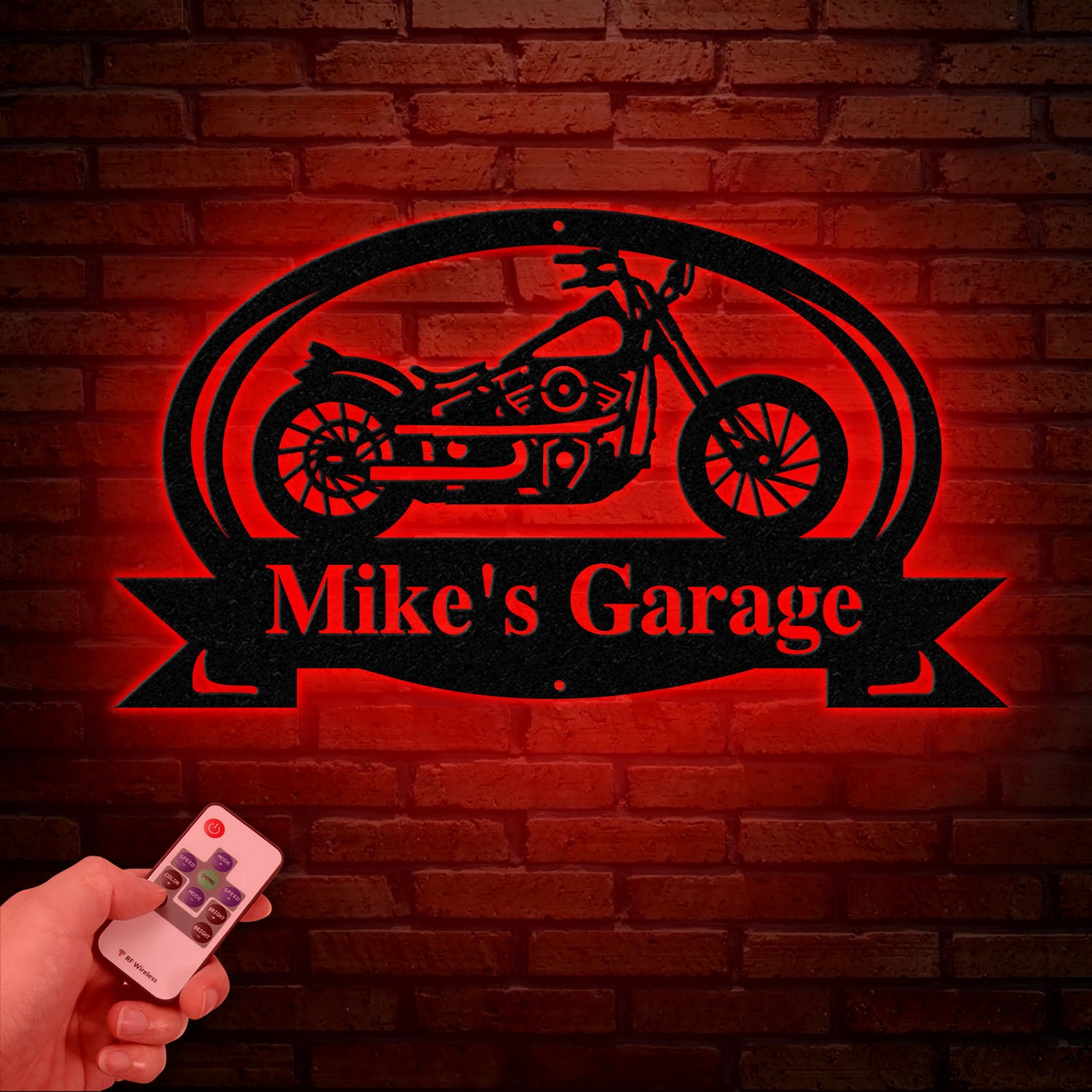Custom Motorcycle Garage Metal Sign, Personalized Biker Name Wall Art, Rustic Garage Decor, Motorcycle Shop Sign, Custom Garage Name Plaque