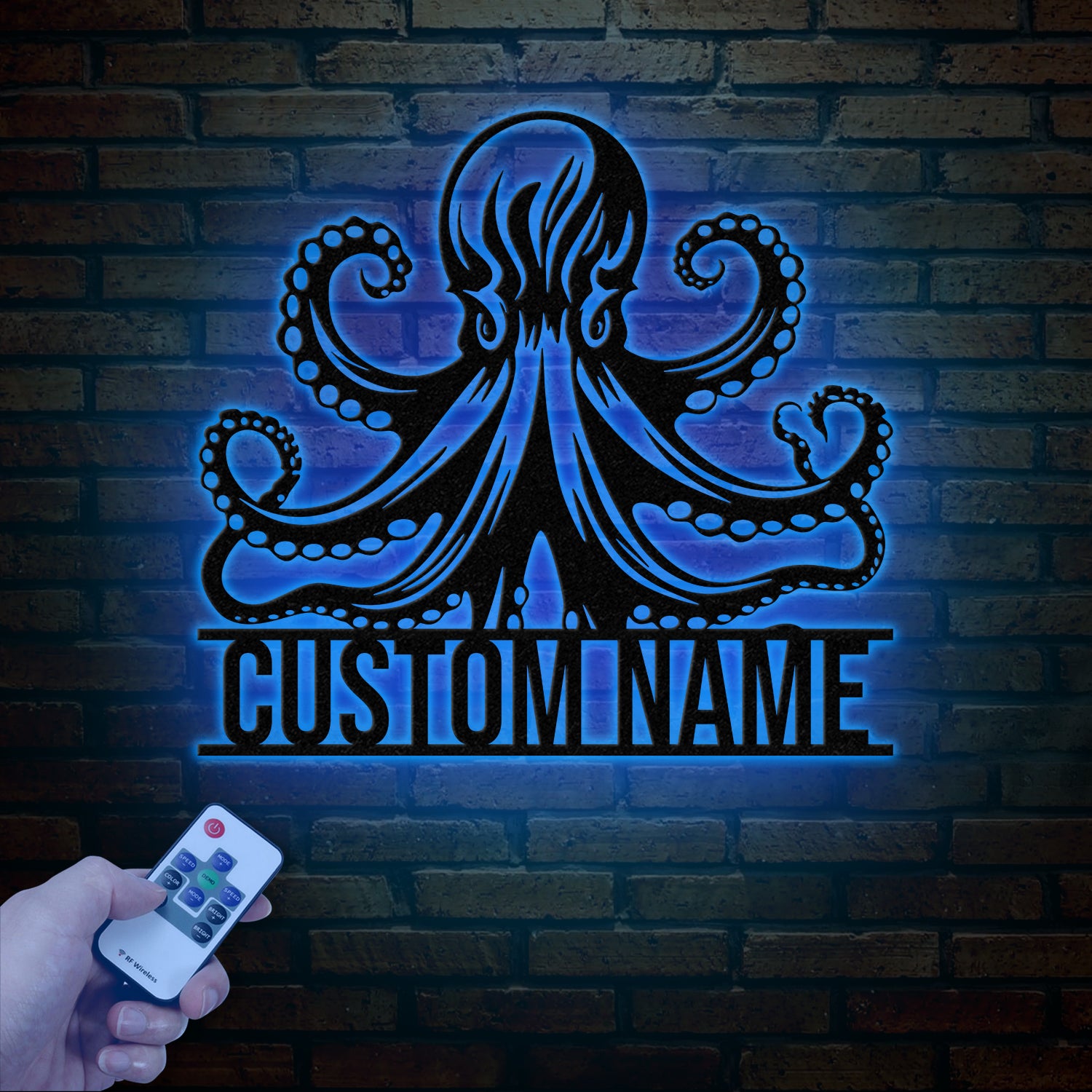 Custom Octopus Metal Sign, Personalized Nautical Decor, Sea Life Wall Art, Beach House Decor, Coastal Home Wall Sign, Christmas Gifts
