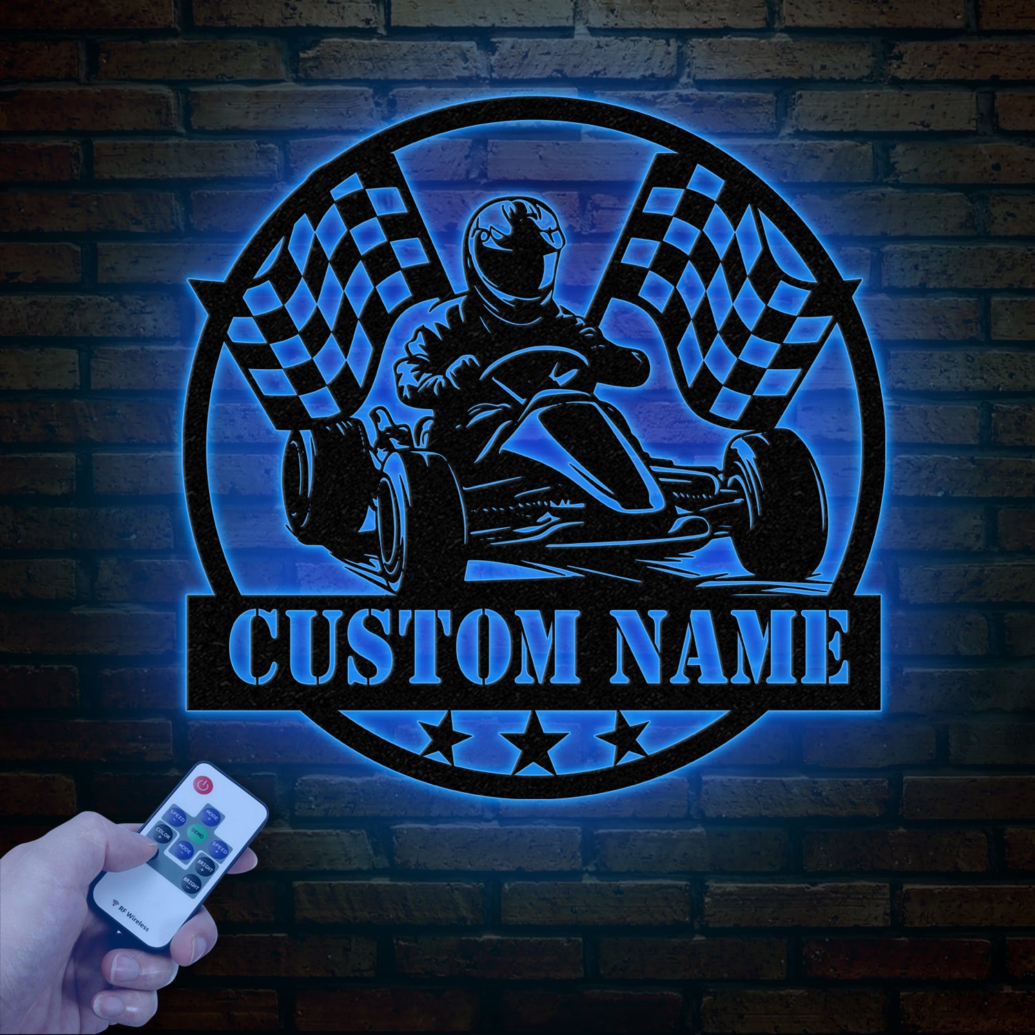 Personalized Go Kart Racing Metal Sign with LED Light, Custom Go Kart Racing Sign, Go Kart Racer Name Sign, Go Kart Gifts, Kart Racer Gift