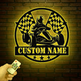 Personalized Go Kart Racing Metal Sign with LED Light, Custom Go Kart Racing Sign, Go Kart Racer Name Sign, Go Kart Gifts, Kart Racer Gift