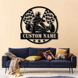 Personalized Go Kart Racing Metal Sign with LED Light, Custom Go Kart Racing Sign, Go Kart Racer Name Sign, Go Kart Gifts, Kart Racer Gift