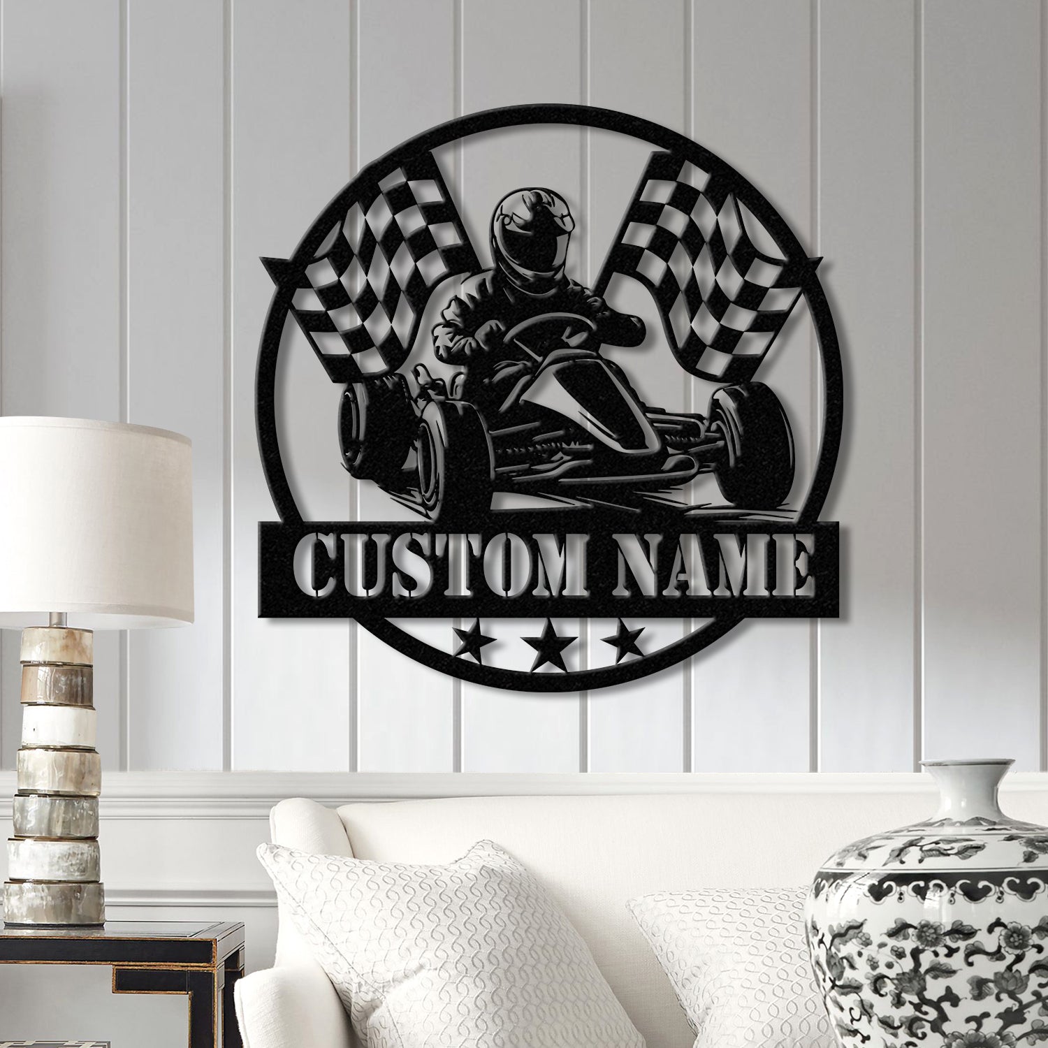 Personalized Go Kart Racing Metal Sign with LED Light, Custom Go Kart Racing Sign, Go Kart Racer Name Sign, Go Kart Gifts, Kart Racer Gift