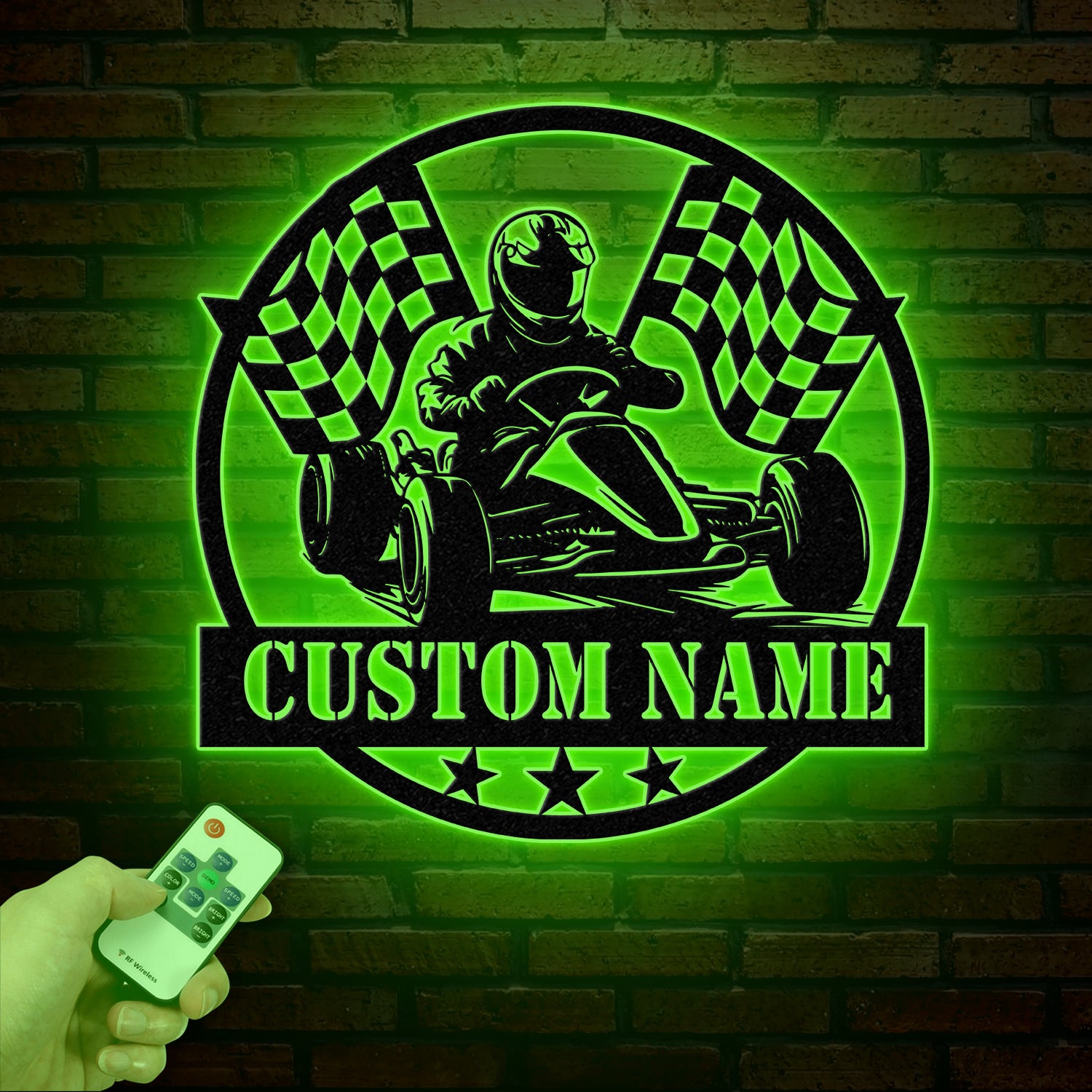 Personalized Go Kart Racing Metal Sign with LED Light, Custom Go Kart Racing Sign, Go Kart Racer Name Sign, Go Kart Gifts, Kart Racer Gift
