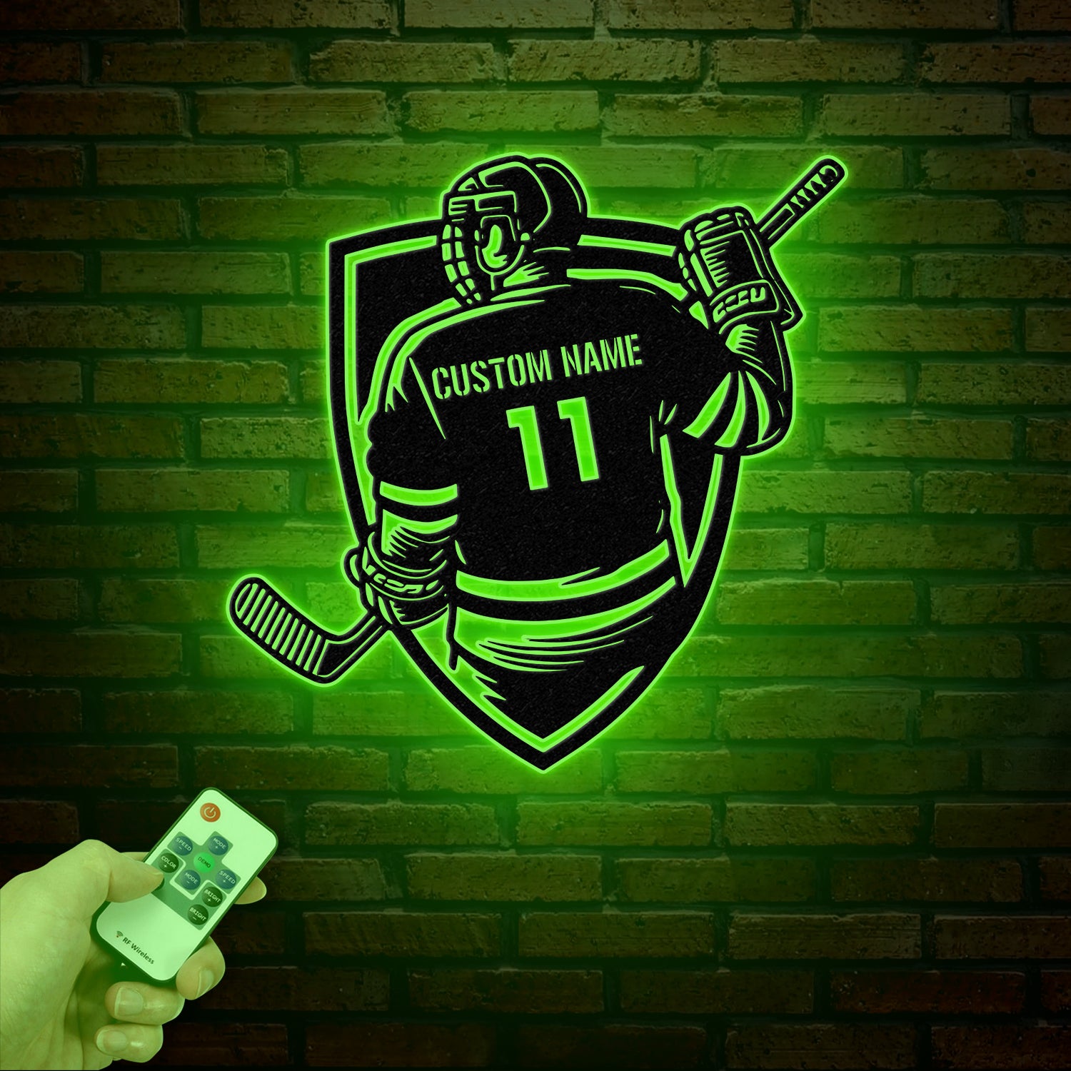 Personalized Ice Hockey Metal Wall Art LED Light, Custom Hockey Player Stick Sign, Home Decor, Sports Wall Art, Gift for Hockey Lovers