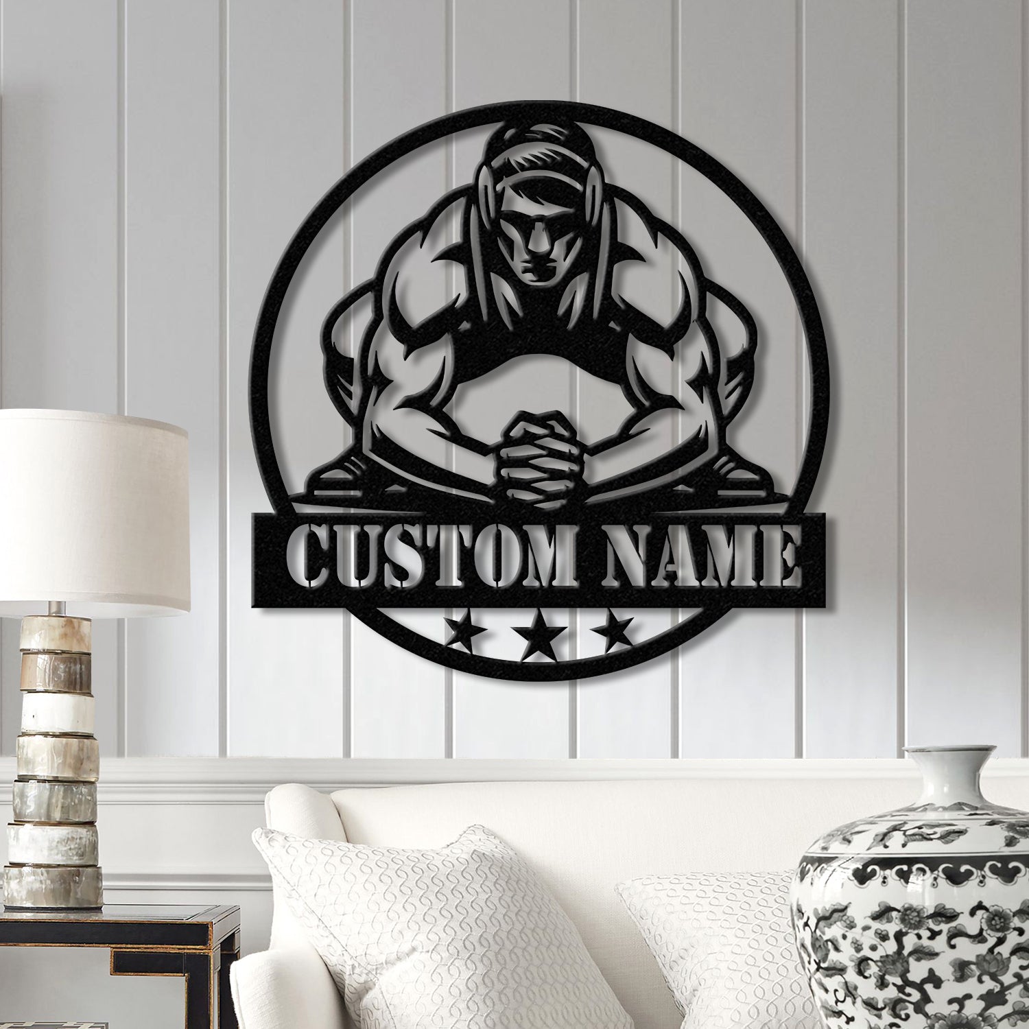 Custom US Wrestling Metal Sign with LED Light, Wrestling Coach Gift, Sports Home Decor, Wrestler Birthday or Christmas Gift, Boys Room Decor