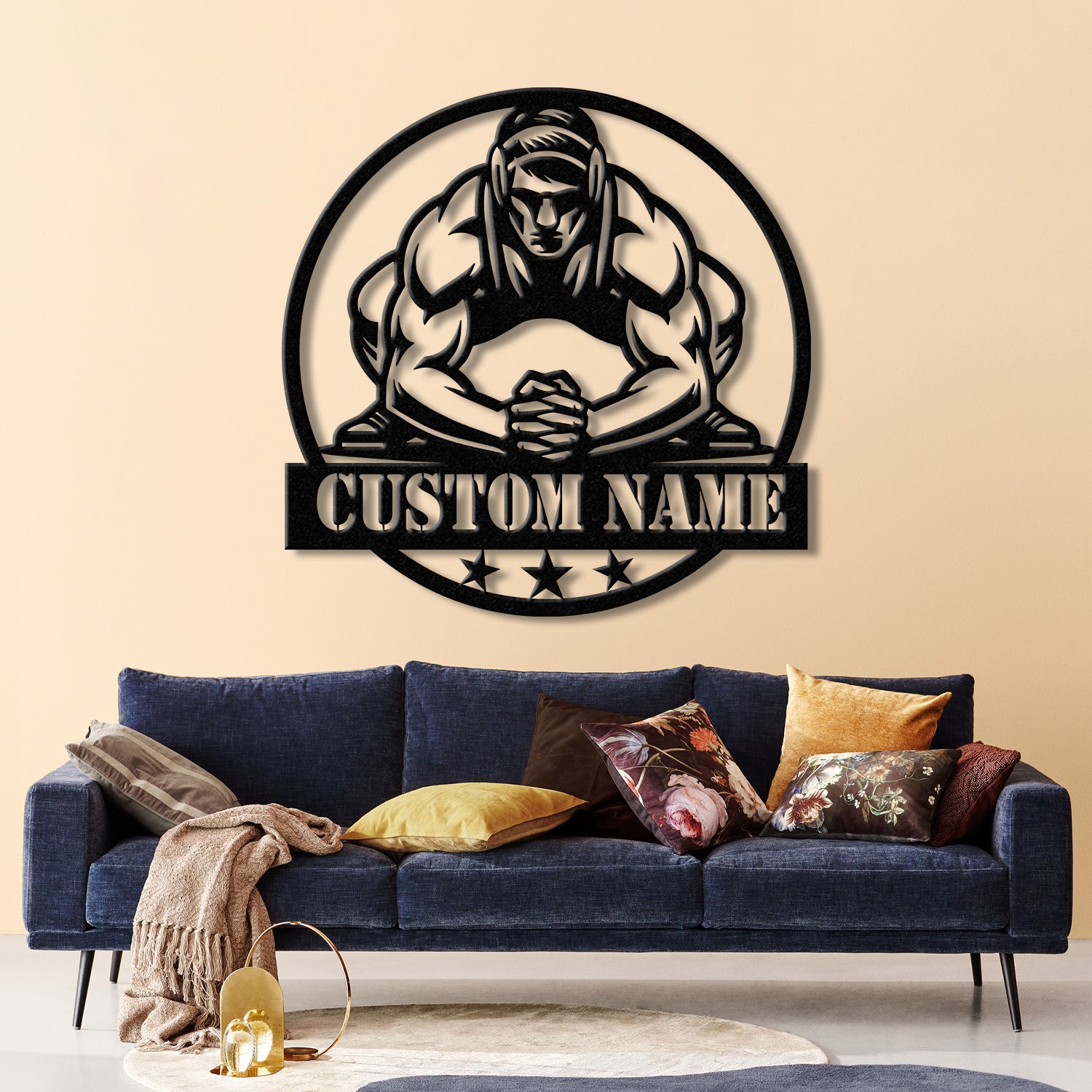 Custom US Wrestling Metal Sign with LED Light, Wrestling Coach Gift, Sports Home Decor, Wrestler Birthday or Christmas Gift, Boys Room Decor