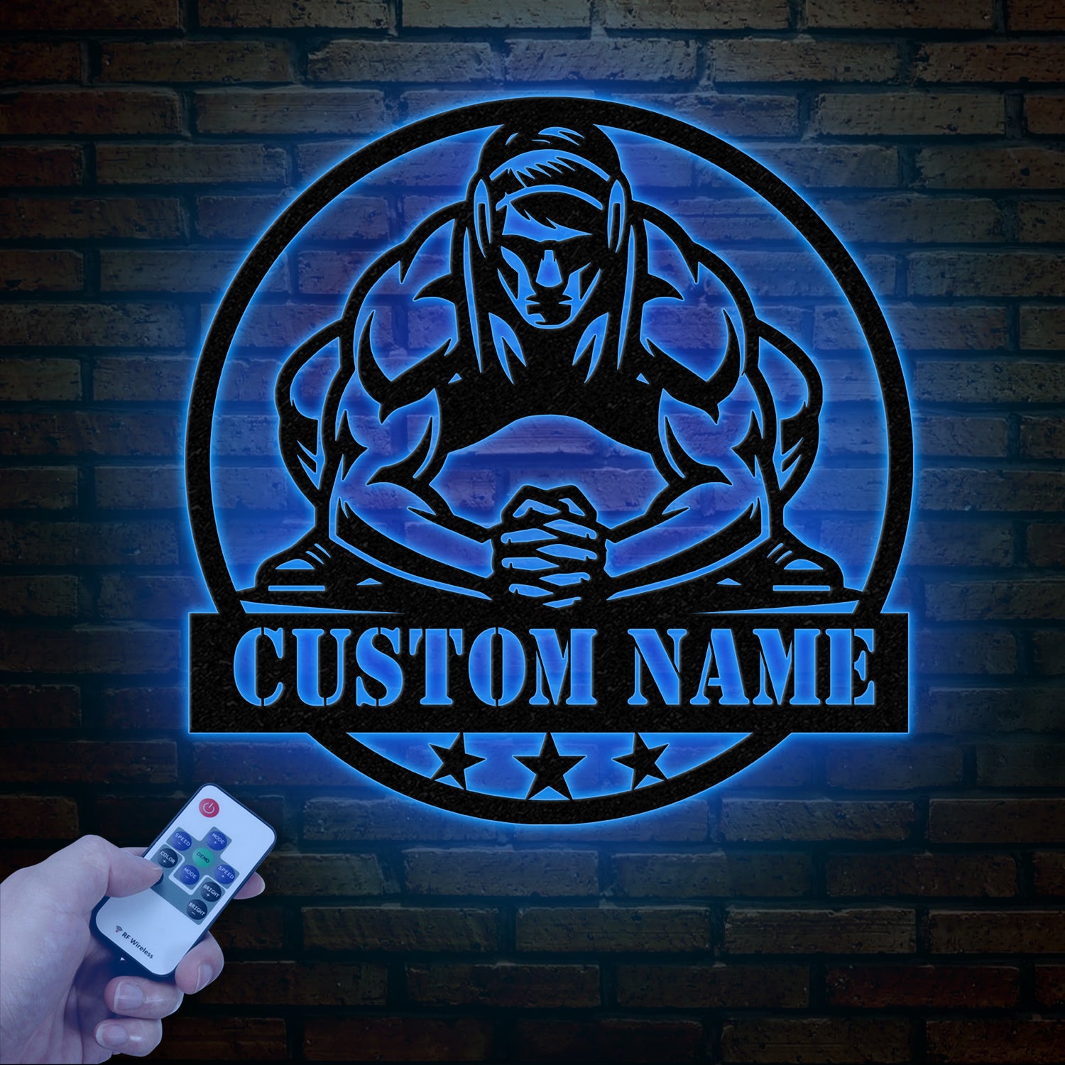 Custom US Wrestling Metal Sign with LED Light, Wrestling Coach Gift, Sports Home Decor, Wrestler Birthday or Christmas Gift, Boys Room Decor