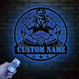 Custom US Wrestling Metal Sign with LED Light, Wrestling Coach Gift, Sports Home Decor, Wrestler Birthday or Christmas Gift, Boys Room Decor