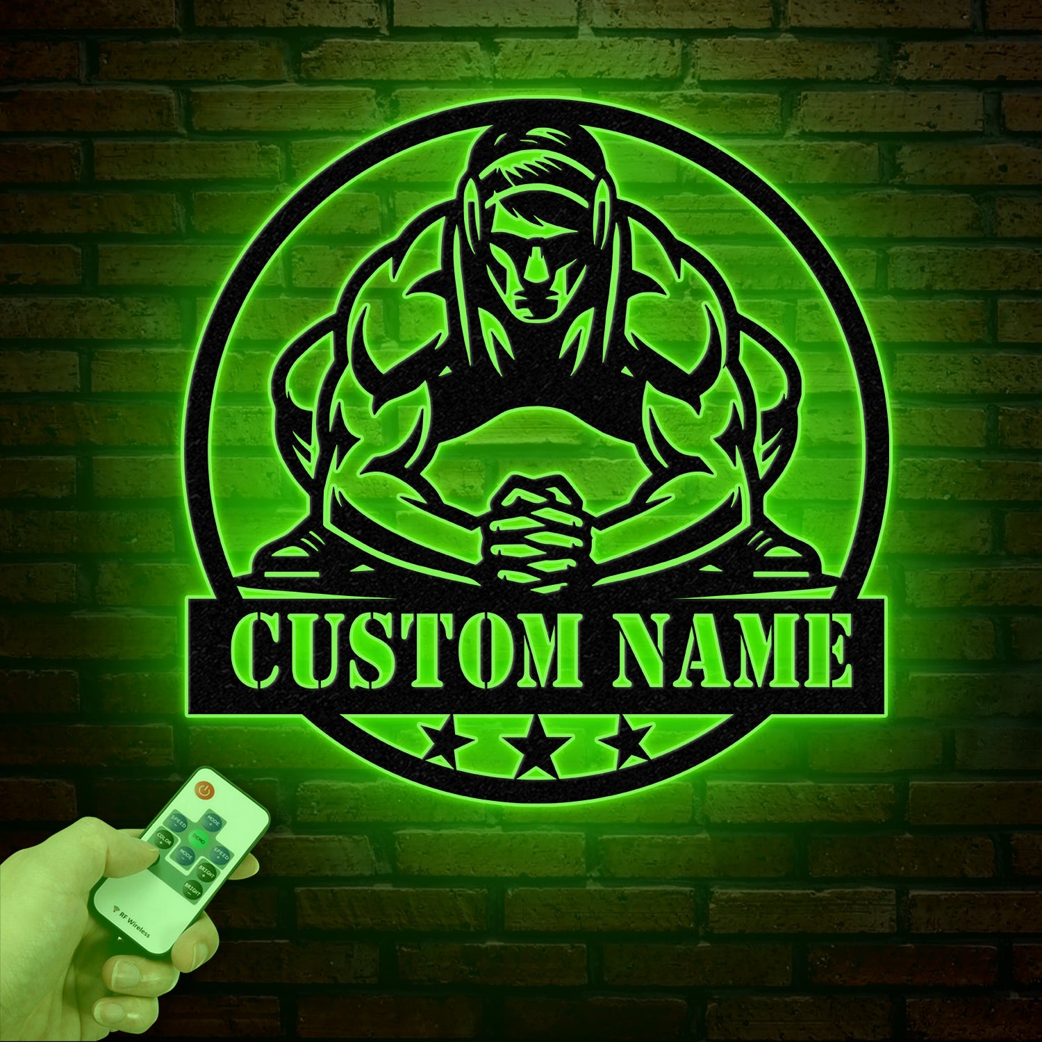 Custom US Wrestling Metal Sign with LED Light, Wrestling Coach Gift, Sports Home Decor, Wrestler Birthday or Christmas Gift, Boys Room Decor
