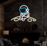 Astronaut Neon Sign, Large Spaceman Sitting On The Planet LED Neon Sign, Big Neon Light Sign, Kid Room Decor, Birthday Gifts