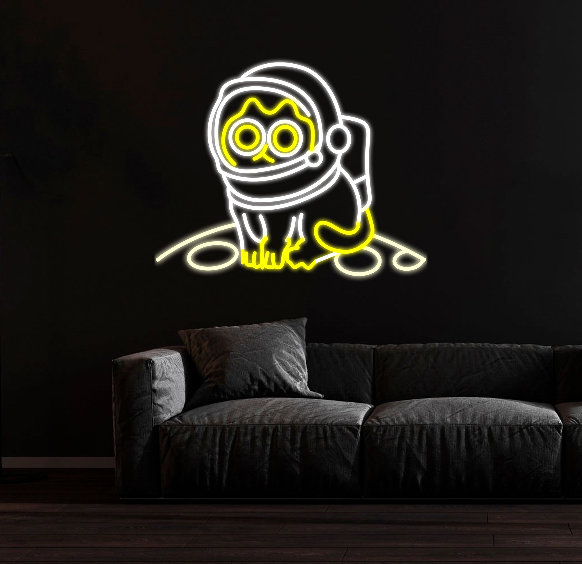 Astronaut Cat Sitting on The Moon Neon Sign Led Neon Lights for Wall Decor, Light Up Signs for Bedroom, Party Decorations Gifts