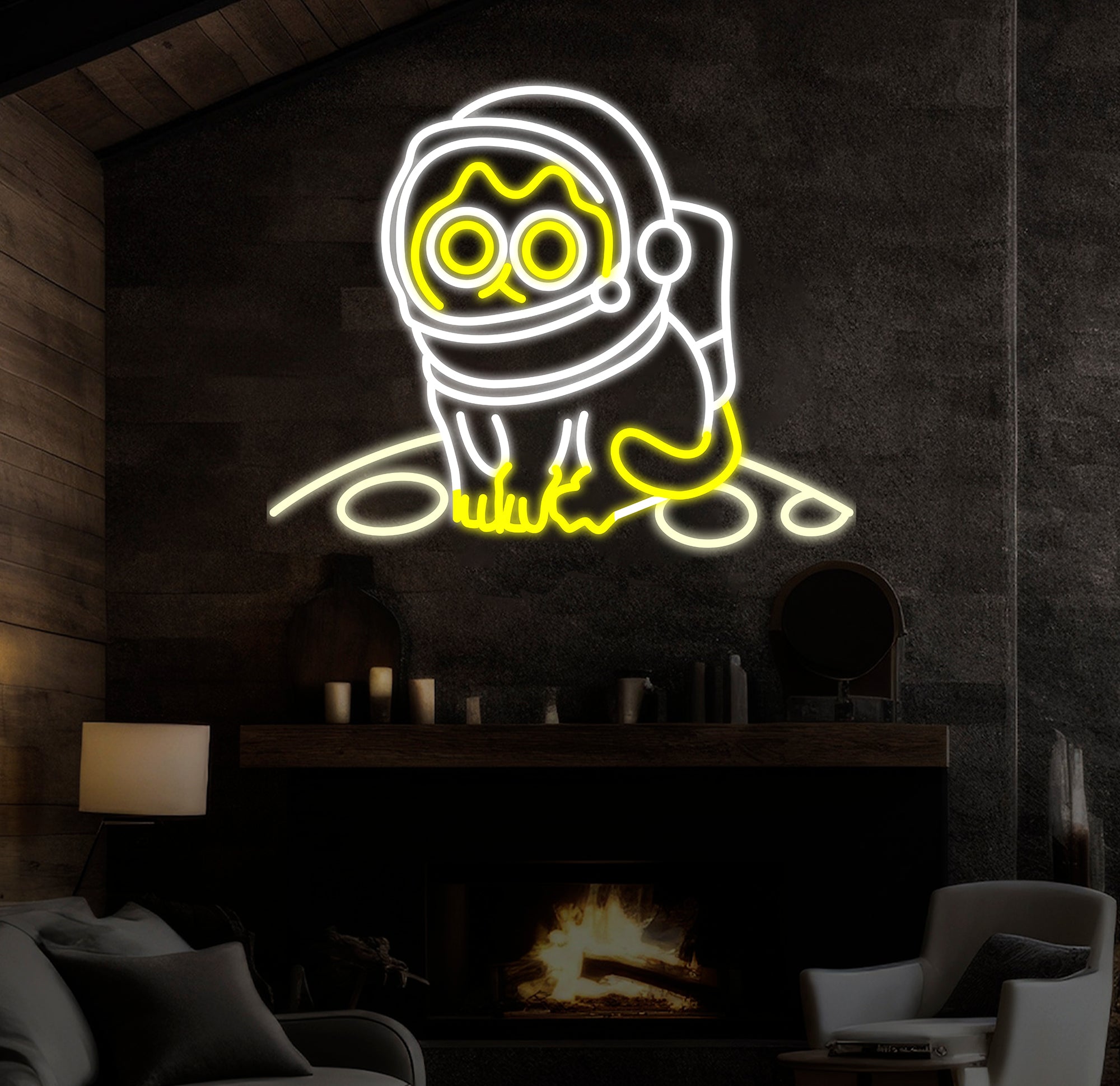 Astronaut Cat Sitting on The Moon Neon Sign Led Neon Lights for Wall Decor, Light Up Signs for Bedroom, Party Decorations Gifts